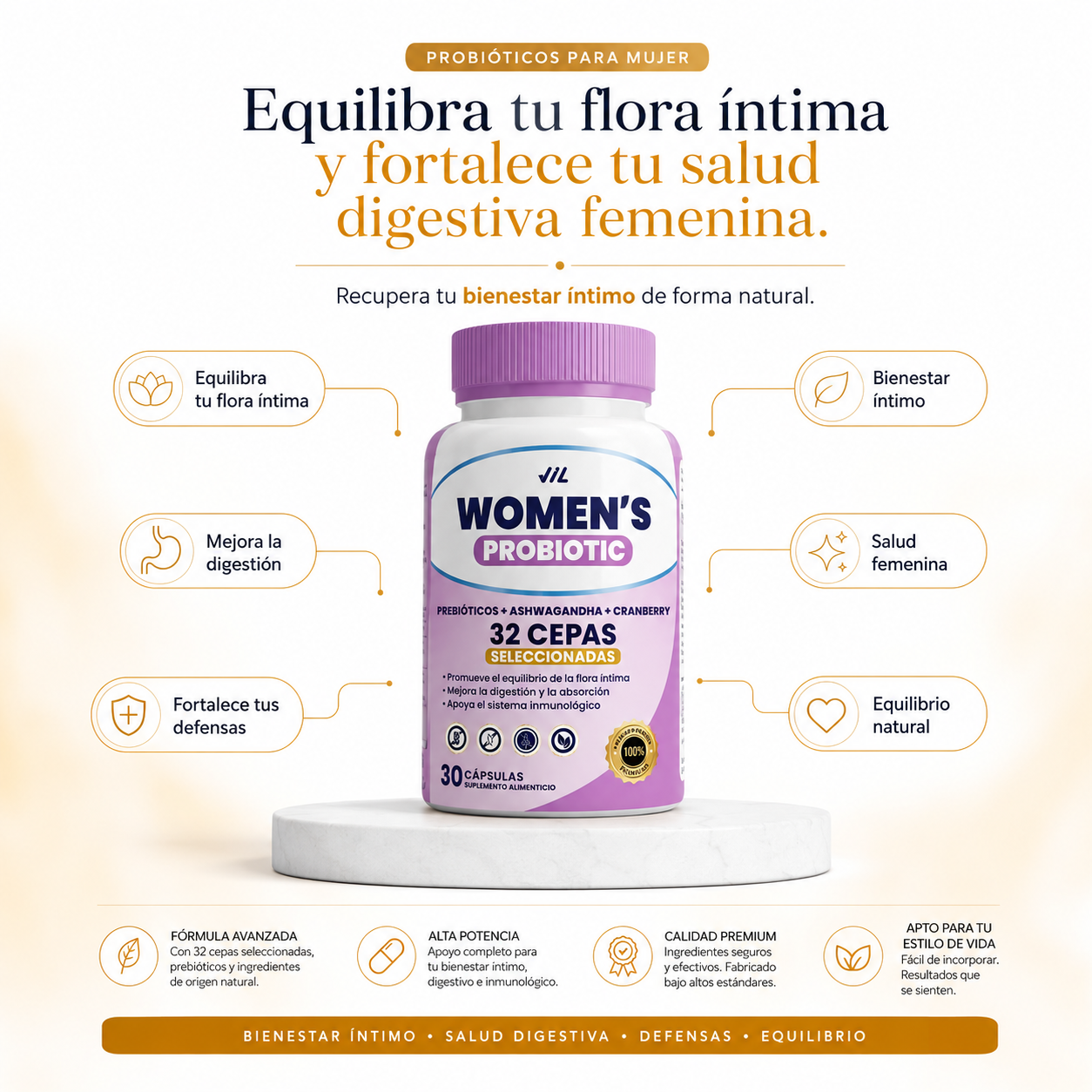 Probiótico Premium para mujer